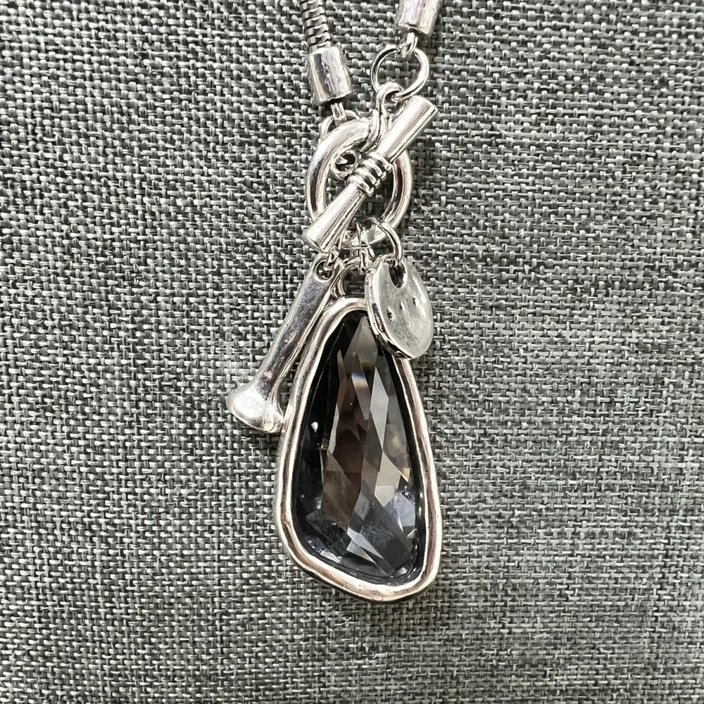 Fashion Jewelry BoHo Chic Style Silver Plated Necklace With Charms. Measures 30”